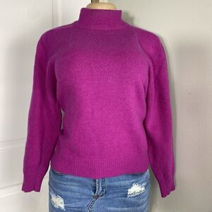 Valerie Stevens Furblend P-M Lambswool Angora Rabbit Hair Womens Sweater Pink